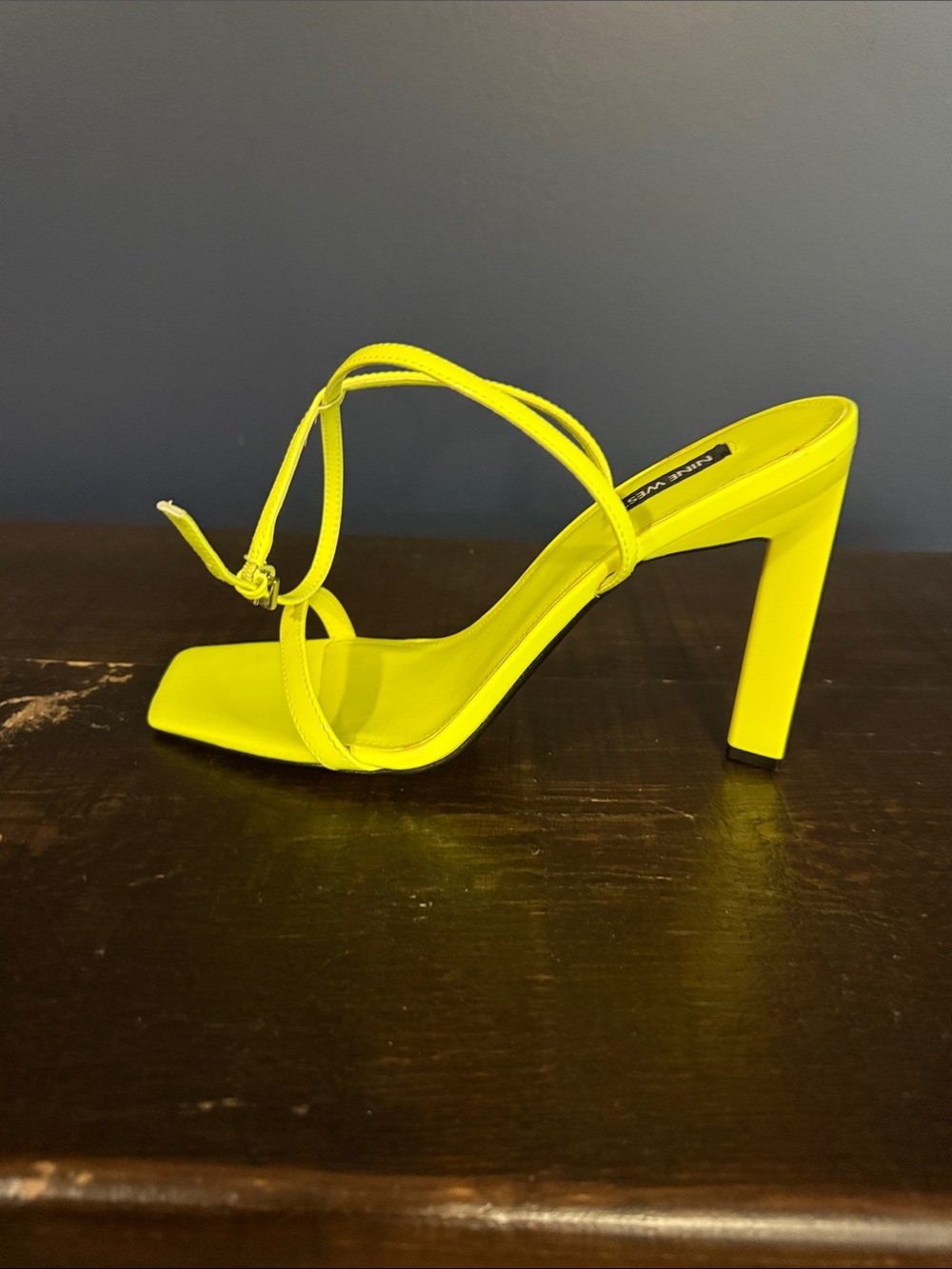 NINE WEST Hotz 3 Ankle Strap Sandal Yellow Heels